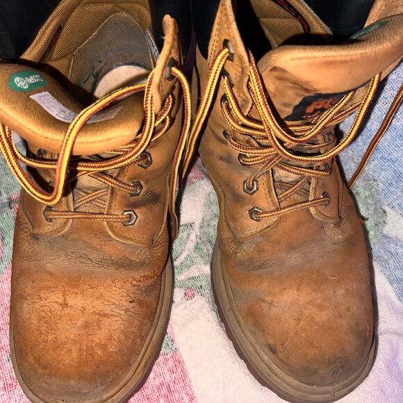 Timberland PRO Boots Waterproof Wheat Nubuck 6" Steel Toe Boots AS IS - Picture 5 of 11